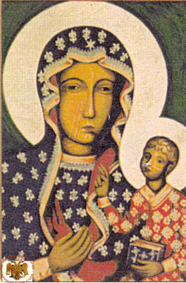 Holy Virgin Mary Panagia Tsestaxova Byzantine Wooden Icon on Canvas